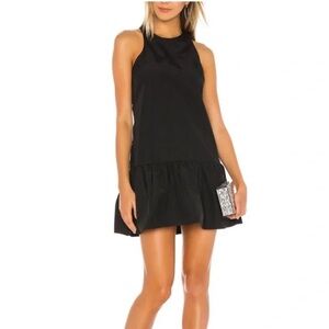 Amanda Uprichard Alejandro Drop Waist Mini Dress in Black